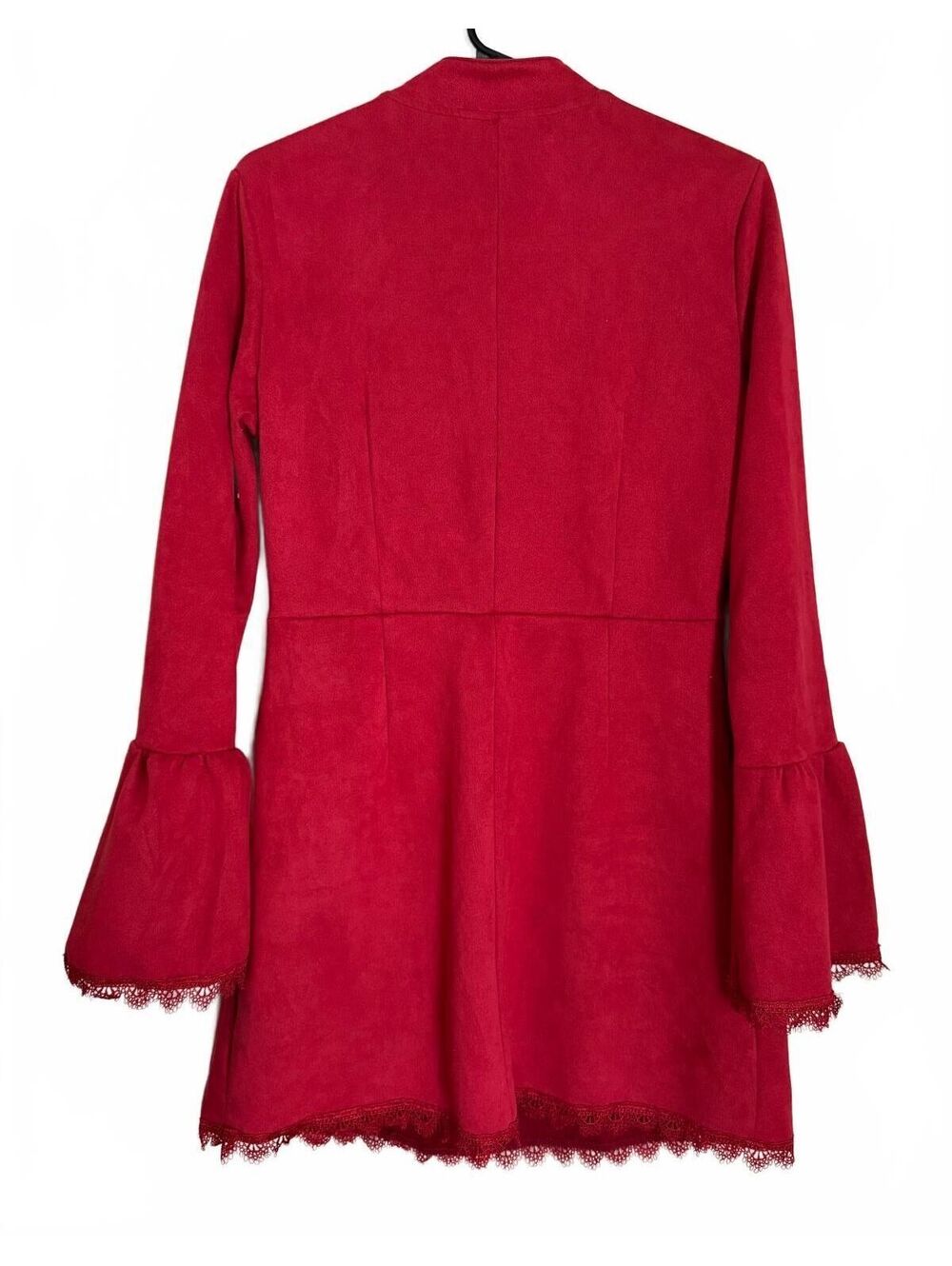 Dress Red Mini Indie BOHO Size Large Coquette Cottage Peasant Red Tomato Rare - Picture 2 of 9